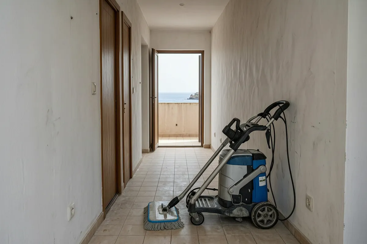 Equipo de limpieza en una vivienda de Burriana